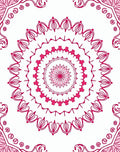 Vibrant Pink Mandala Floral Design Rug