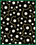 Black White Gold Abstract Circles Rug