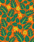 Tropical Leaf And Flower Pattern Rug