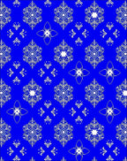 Vibrant Blue White Floral Medallion Rug