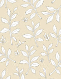 Delicate Leaf Pattern Outline Design Rug