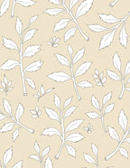 Delicate Leaf Pattern Outline Design Rug