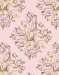 Ornate Floral Swirls With Pink Background Rug