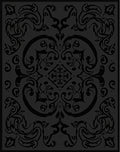 Dark Grey Ornate Scrollwork Patterned Rug