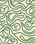 Abstract Green Swirl Pattern Rug