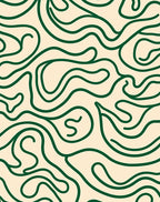 Abstract Green Swirl Pattern Rug