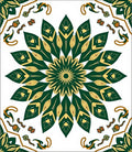 Emerald Floral Intricate Medallion Design Rug