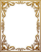 Ornate Gold Floral Scroll Frame Pattern Rug