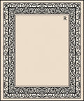 Ornate Black Scrollwork Textured Rug