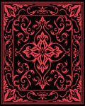 Bold Floral Red and Black Pattern Rug