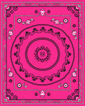 Bold Pink Sunburst Mandala Design Rug