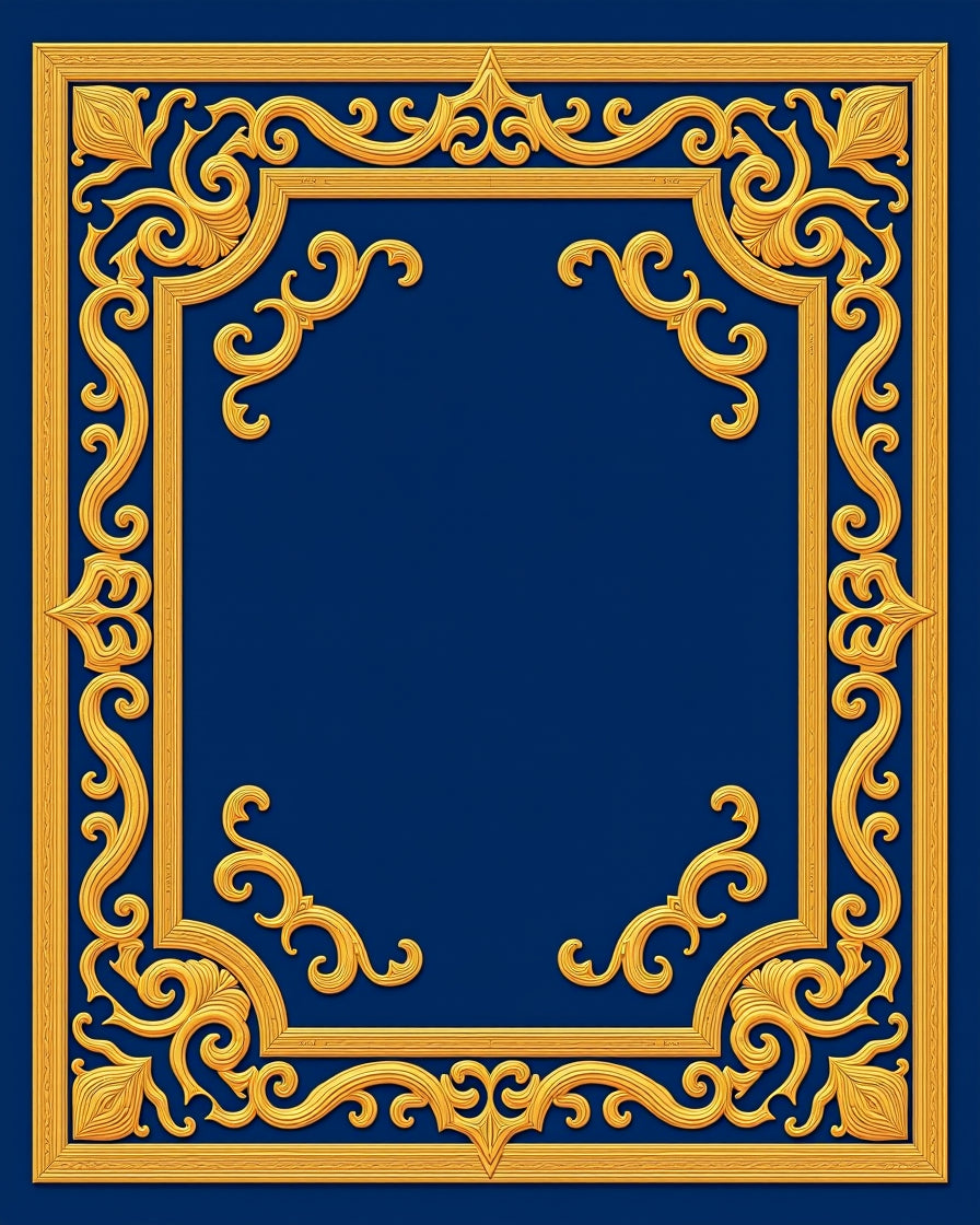 Ornate Golden Swirls And Flourishes Rug