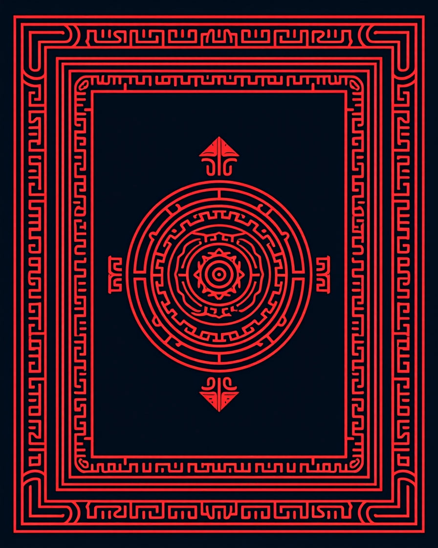 Geometric Sun Symbol Pattern Rug