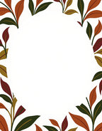 Autumn Leaves Botanical Frame Rug