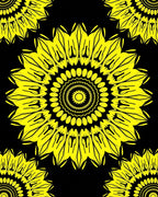 Bold Yellow Sunburst Mandala Pattern Rug