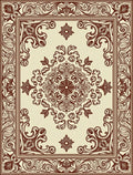 Elegant Floral Swirl And Border Design Rug