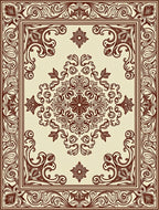 Elegant Floral Swirl And Border Design Rug