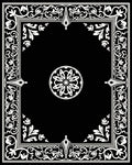 Ornate Floral Border Geometric Design Rug