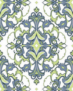 Ornate Scrollwork Botanical Pattern Rug