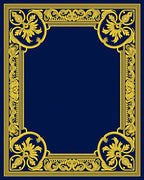 Elegant Gold Floral Border Design Rug