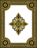 Ornate Gold Floral Centerpiece Frame Rug