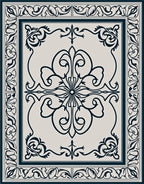 Classic Floral Medallion Border Design Rug