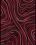 Red and Pink Abstract Groovy Waves Rug