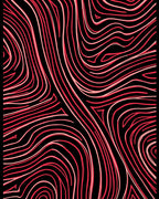 Red and Pink Abstract Groovy Waves Rug