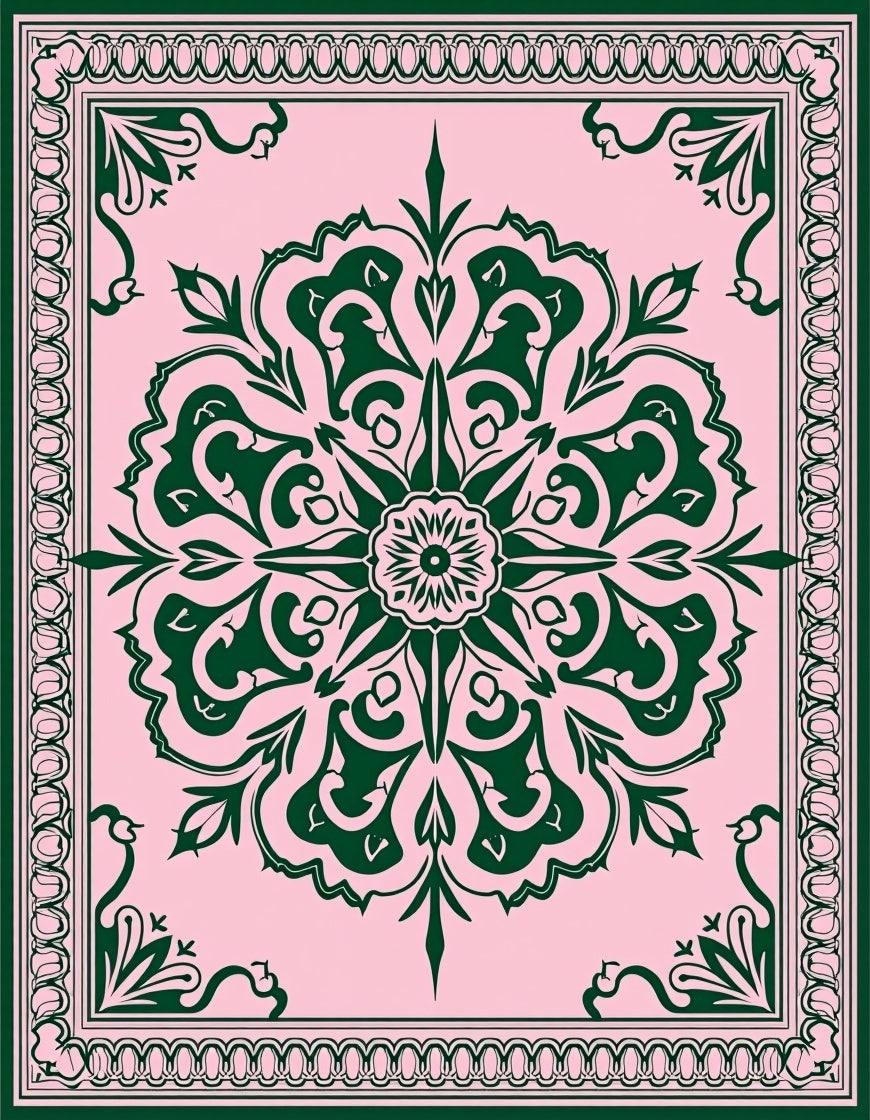 Ornate Floral Mandala Geometric Rug