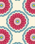 Floral Medallion Patterned Cream Background Rug