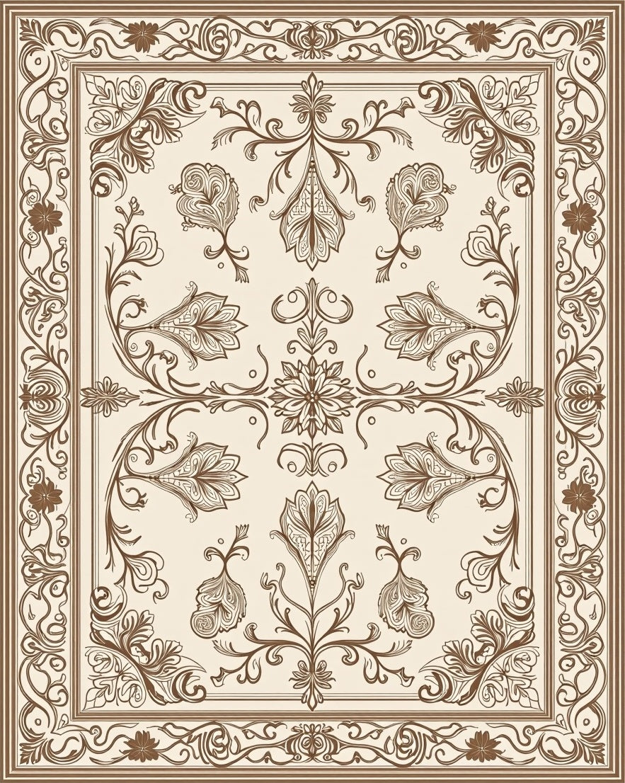 Classic Floral Scrollwork Motif Rug
