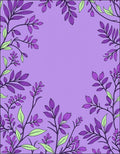 Purple Floral Botanical Leaf Pattern Rug