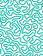 Abstract Teal Swirl Pattern Rug