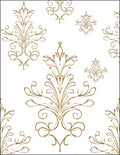 Ornate Gold Flourish Scrollwork Rug