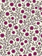 Floral Vines Pattern With Purple Flowers Rug
