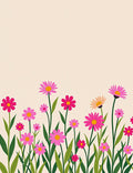 Pink Daisy Meadow Pattern Rug