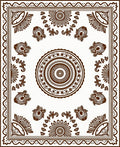 Traditional Floral Medallion Brown Cream Rug