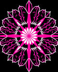 Vibrant Pink Starburst Mandala Design Rug