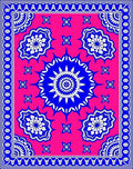 Vibrant Geometric Floral Mandala Design Rug