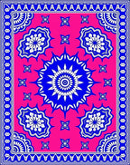 Vibrant Geometric Floral Mandala Design Rug