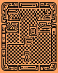 Bold Checkered Maze Linear Design Rug