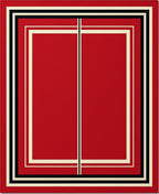 Bold Red Geometric Stripe Rug