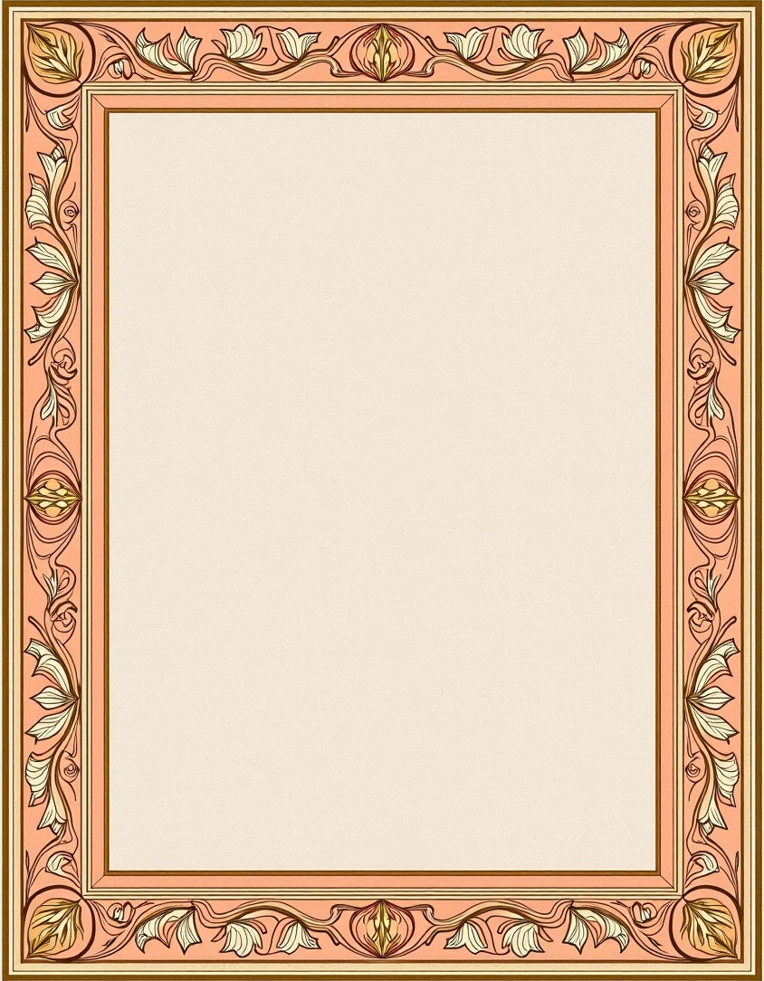 Art Nouveau Floral Border Design Rug