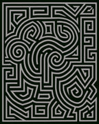 Abstract Maze Geometric Pattern Rug