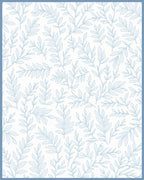Pale Blue Botanical Branch Pattern Rug