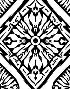 Black White Abstract Geometric Rug