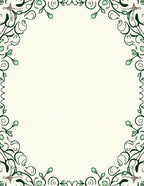 Elegant Green Floral Scrollwork Design Rug