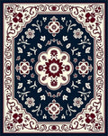 Classic Floral Swirl and Leaf Pattern Rug