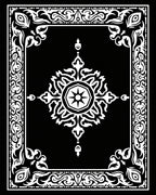 Classic Black White Ornamental Pattern Rug