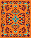 Ornate Floral Vine Pattern Rug